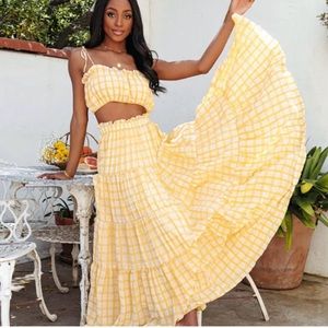 Vici Buttercup Gingham Two Piece Set